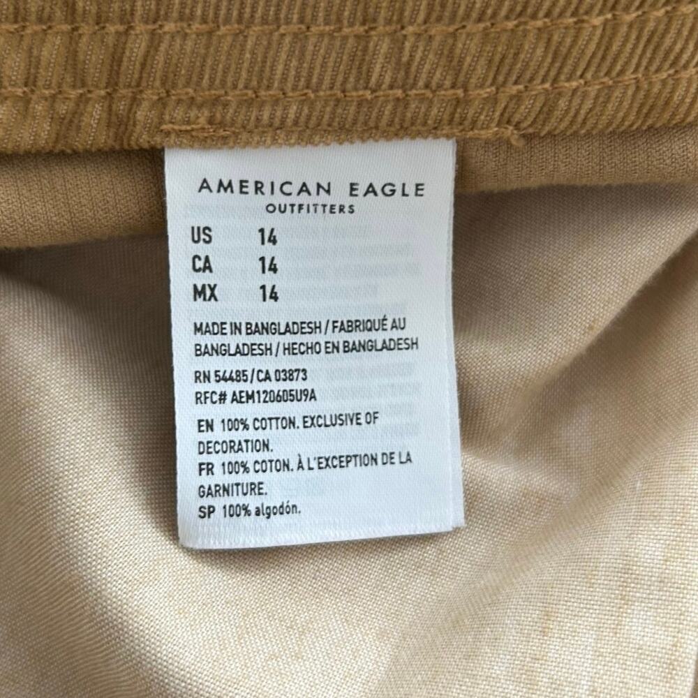 American Eagle Corduroy Mini Skirt Button Front Y2K Boho Women Size 12 - Picture 5 of 8